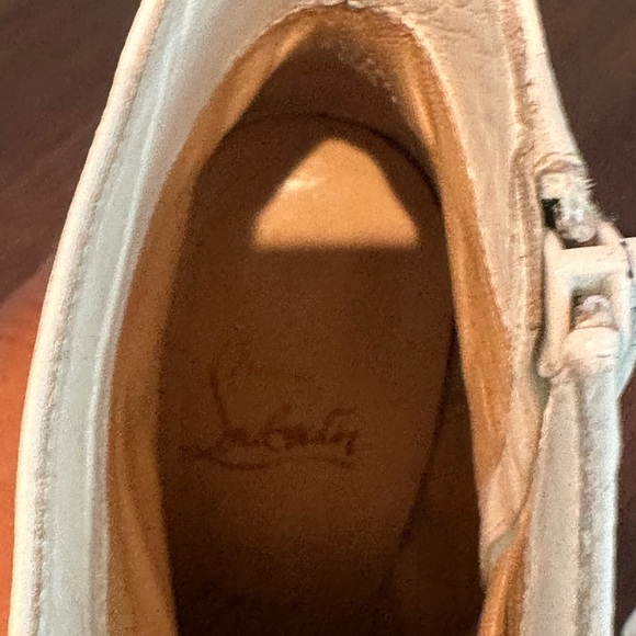 CHRISTIAN LOUBOUTIN CALAMIJANE BOOTY 120 WHITE LEATHER ANKLE BOOTS - Picture 5 of 6